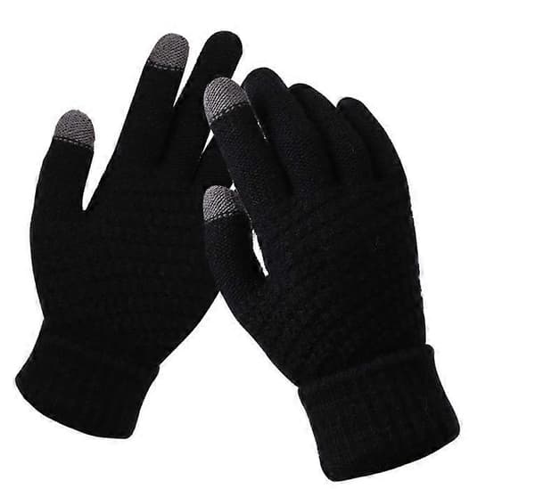 4 Par Dam Vinter Touchscreen Handskar Varma Fleecefodrade Stickade Handskar Elastisk Mudd Vinter Textningshandskar