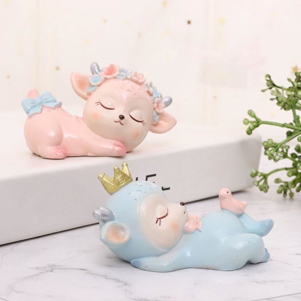 1/2/3/5 Bedårande djurhjortfigurer leksak för babyshower pojke 7x4x8,5cm 1Set
