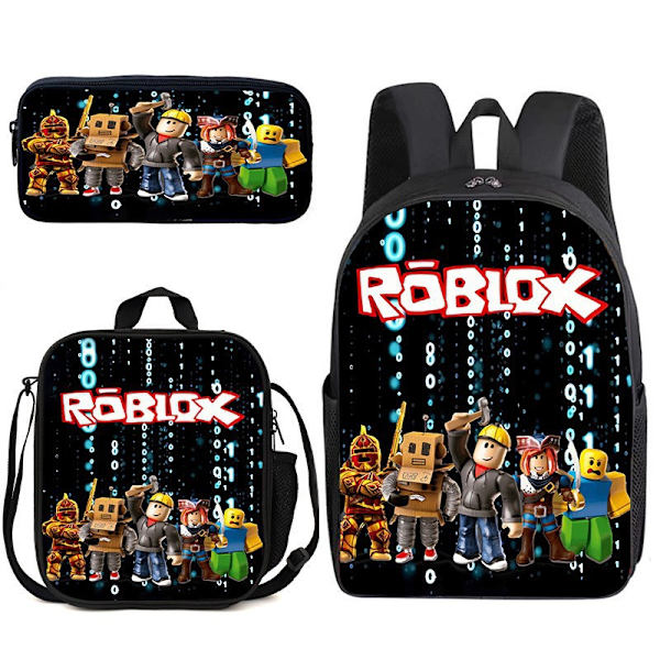 Roblox Skolväska Student Ryggsäck Studenttillbehör Skolgåva Trepack