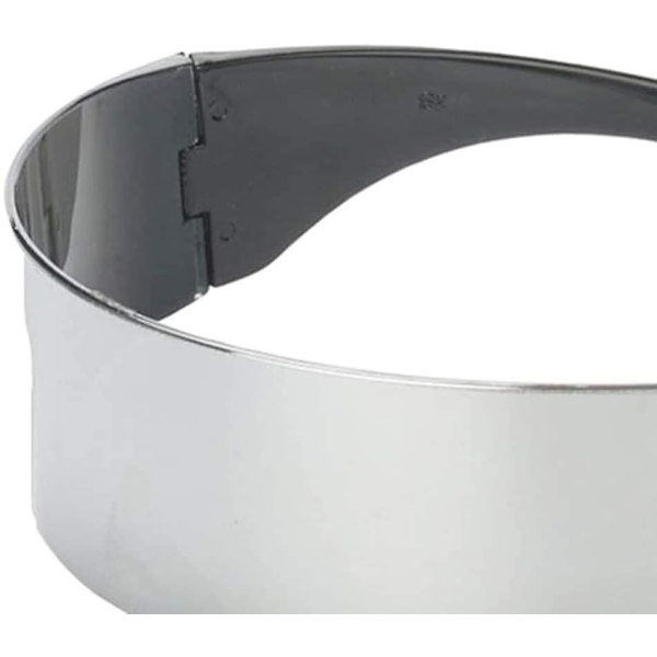 Futuristiska smala Cyclops-solglasögon med spegelglas i silverfärg för maskeradkostym