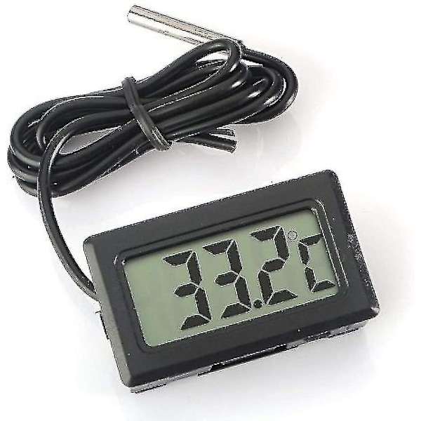 Electronic digital display digital thermometer fish tank refrigerator water temperature meter embedded waterproof probe black