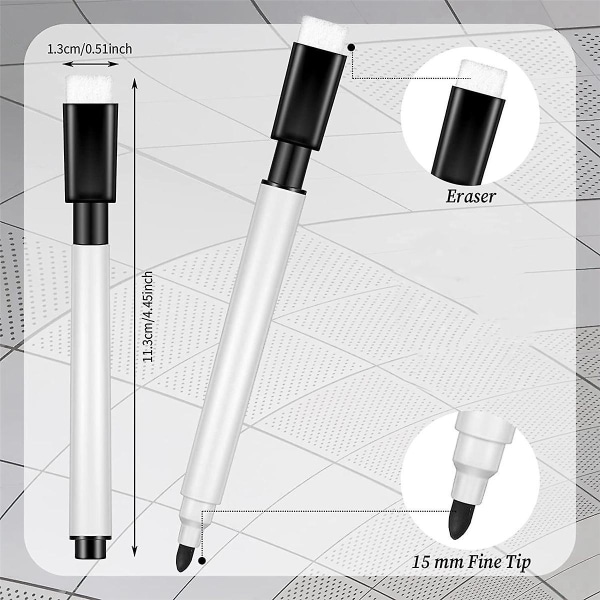 100 st vita whiteboardpennor svart whiteboardpennor med gummilock fin spets whiteboardpennor