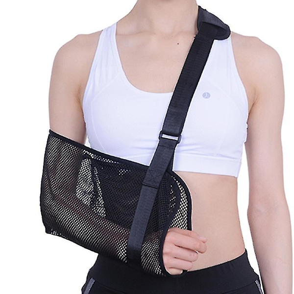 Mesh Arm Sling - Medisinsk skulderimmobilisator for dusj - Armskinne for revet rotator, albue, dislokasjon - Venstre høyre støtte for menn og kvinner