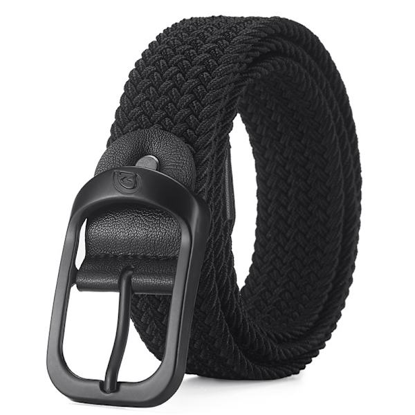 Mænds Elastisk Vævet Bælte 105cm Sort