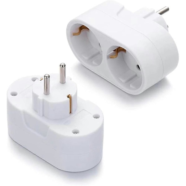 2-spors dobbelkontakt Multikontakt Støpseladapter Horisontal X
