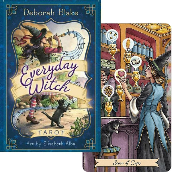 Everyday Witch Tarot: En kortstokk med 78 tarotkort, engelsk versjon, spådomsorakel