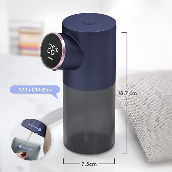 Automatisk såpedispenser, 320 ml skumsåpedispenser med USB oppladbart batteri, IPX4 vanntett berøringsfri såpedispenser med infrarød sensor, sett