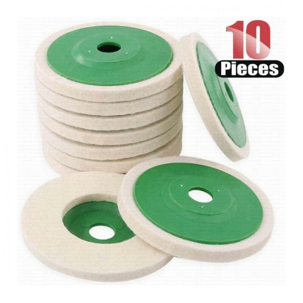 Pack of 10 4" (10cm) Wool Angle Grinder Polishing Discs.