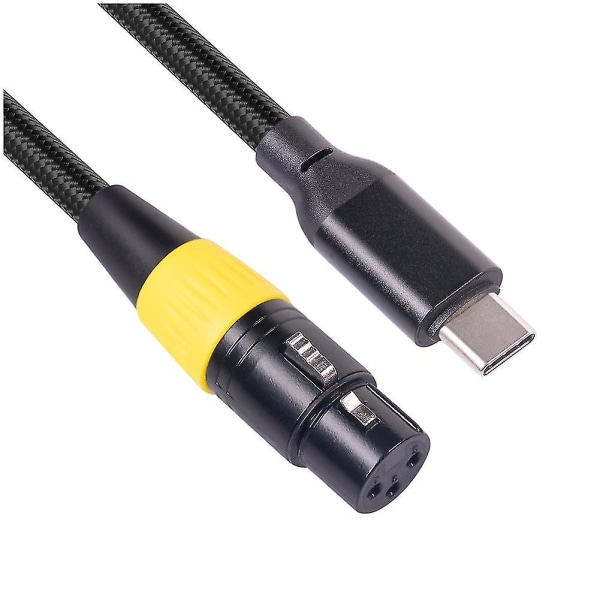 USB C til XLR hunn-kabel Type C hann- til 3-pinners XLR-hun-mikrofonkabel-kontakt Datamaskinlyd