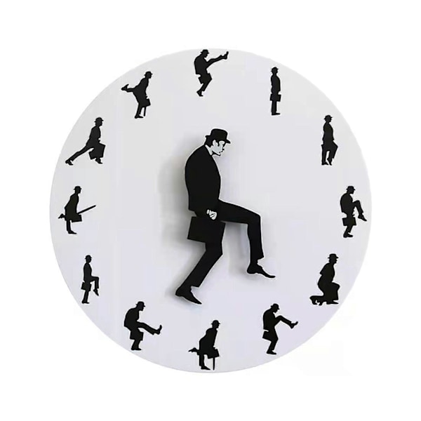 Ministry of Silly Walk Väggklocka Nyhet Komiker Väggur Rolig Gående Tyst Stum Klocka för Hem Vardagsrum