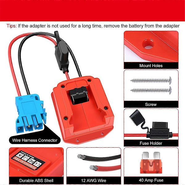 Power Wheels Adapter til Milwaukee 18V M18 Batteri