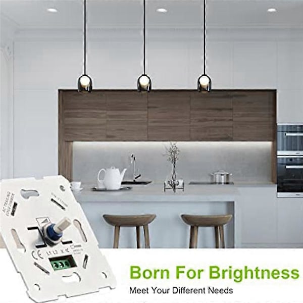 LED Dimmer, Infälld Dimmer för Dimbar LED och Halogen, 5-300 W Dimmer LED, Faskontroll Dimmer