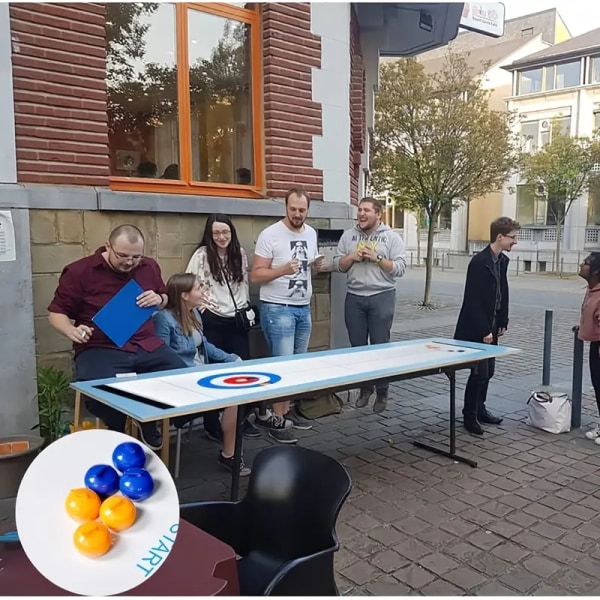 Bordcurlingspill og familiemoro brettspill for barn og voksne Shuffleboard-pucker med 8 ruller