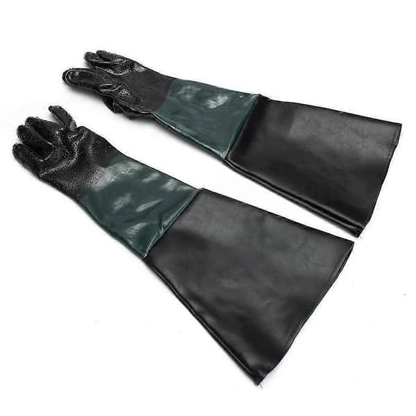 Sandblästringsmaskin specialhandskar 60cm med 6-håls handskar, halsring, svettransporterande med innerfoder