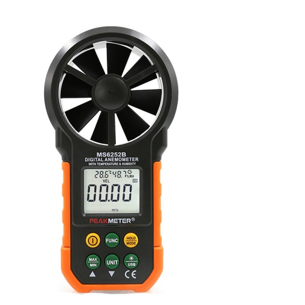 Digitalt anemometer håndholdt LCD elektronisk luftvolumenmåler hastighed ​​baggrundsbelysning ​(MS6252A