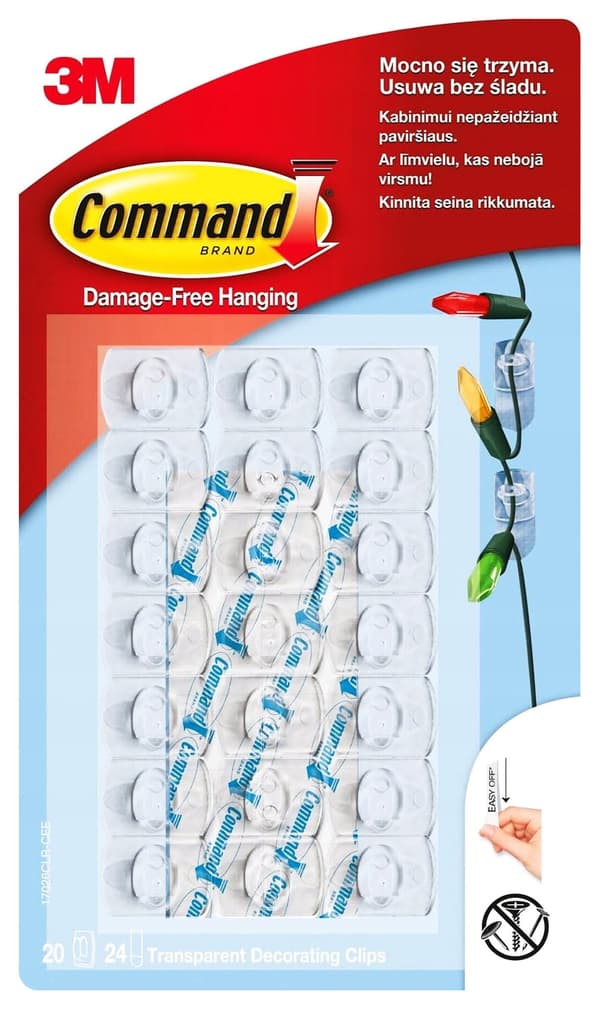 Command gennemsigtige selvklæbende kroge 20 stk