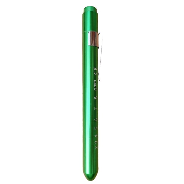 Bärbar pennlampa med pennklämma Återanvändbar hållbar pennlampa för läkare Green Yellow Light