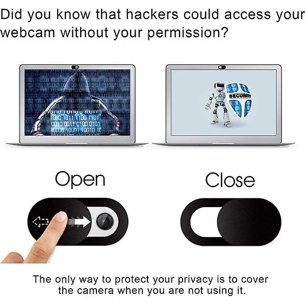 2x beskyttelse til webcam webcam cover sort one size