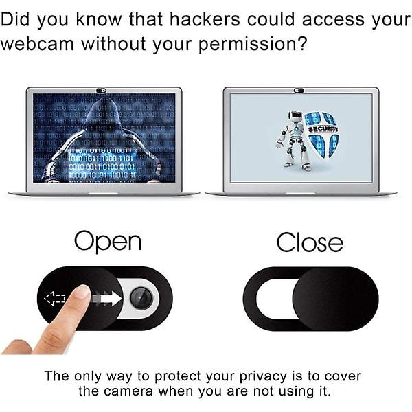 2x skydd för webbkamera Webbkameraöverdrag Svart One Size