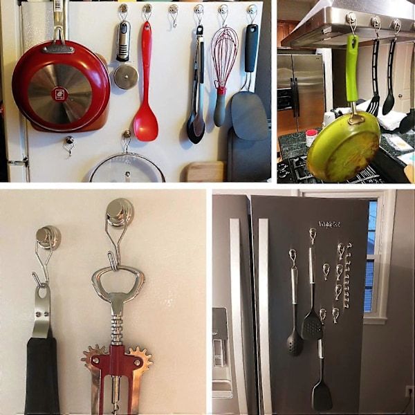 Kääntyvä magneettikoukku, 27 kg (10 kpl) Jääkaapin magneettikoukku