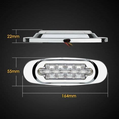 4 stk - 16 LED galvaniserte sidemarkeringslys, 12-24V baklys, asiatisk lastebilkonvertering