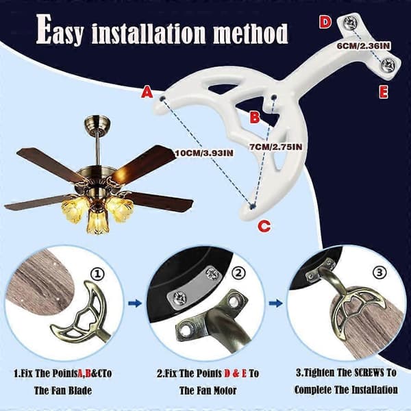 5 Erstatningsloftventilatorblade, Loftventilatorblade, Loftventilator