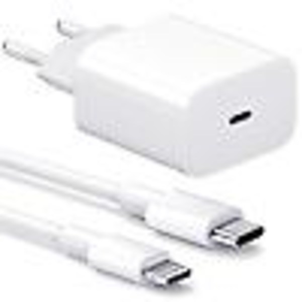 iPhone-lader - Hurtiglader - Adapter + Kabel 20W USB-C Hvit 4-pak iPhone