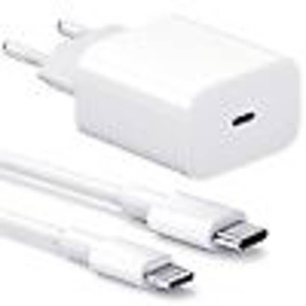 iPhone-oplader - Hurtig oplader - Adapter + kabel 20W USB-C Hvid 4-pak iPhone