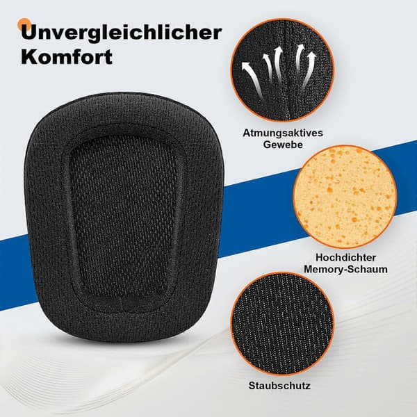 1 Par erstatningsøreputer kompatible med Logitech G933 Logitech G633 Gaming Headset (Svart)