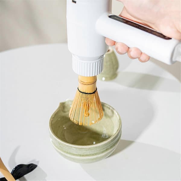 Elektrisk Bambu Visp Matcha Borste Justerbar Snabb Vispning