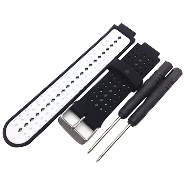 Udskiftning af silikoneurrem til Gar-min Forerunner 220 735 Approach S20 S5 S6 Black-White