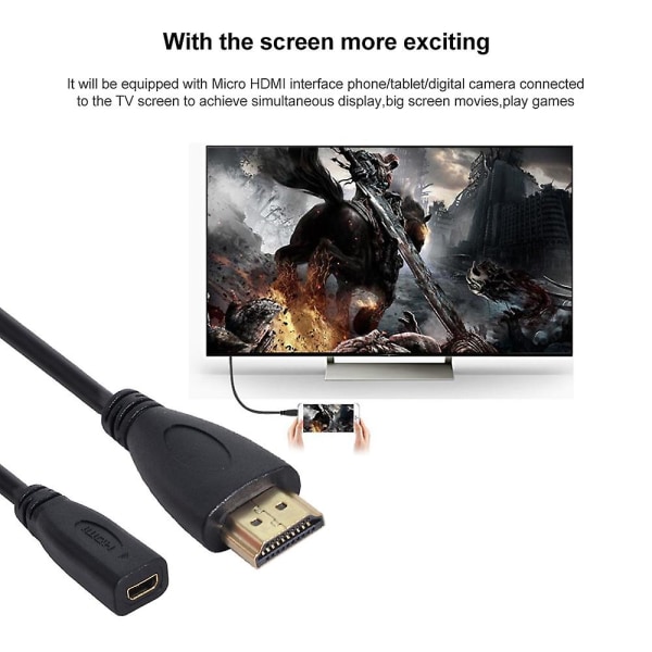 20cm Hdmi-urosliitin naaras Micro Hdmi-naarasliitin -sovitin