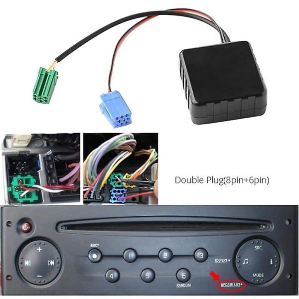 Auton Bluetooth äänisovittimen liitäntä Mini Iso 6pin & 8pin Renault 2005-2011 malleille Stereo Cd Host
