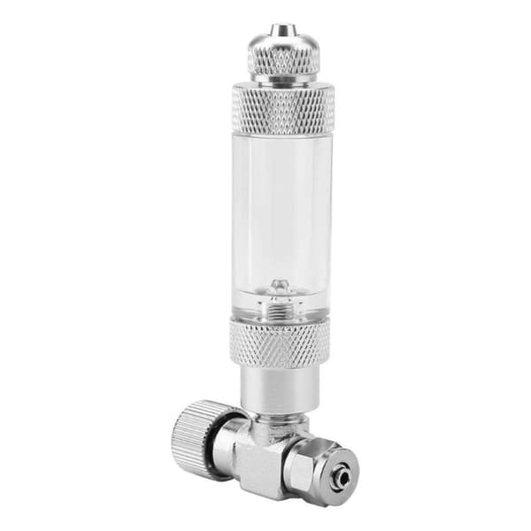 Nålventil för akvarium för akvariumsystem CO2-regulator (dubbelhuvud finjusteringsventil + backventil bubbelräknare, 4)