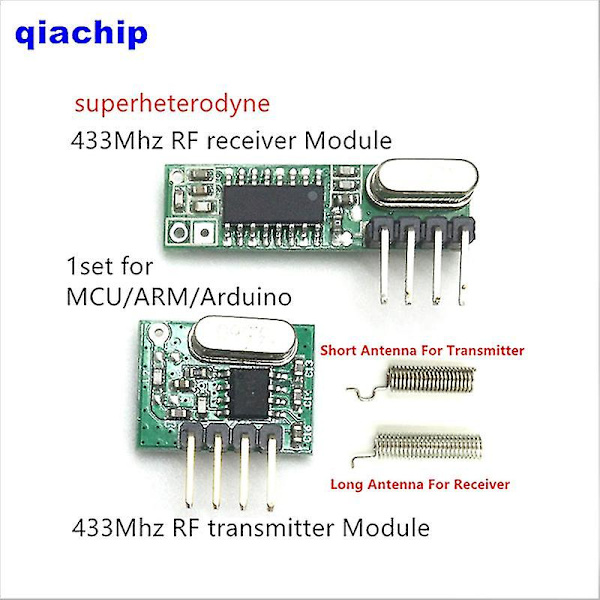 Rf-modul 433mhz superheterodyne modtager og sender kit til Arduino Shytmv