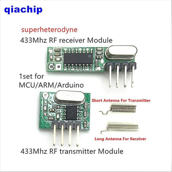 Rf-modul 433mhz Superheterodyne-modtager- og sendersæt til Arduino Shytmv