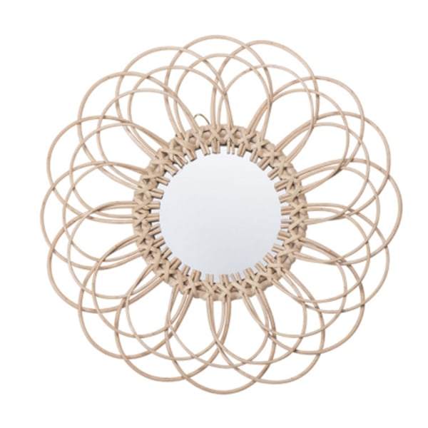 Rattan Innovativ Kunstdekorasjon Rundt Sminke Speil Blomst Klesrom Stue Bad Veggmontert Speil Håndverk
