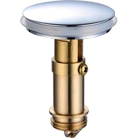 38 mm Pop-Up Click-Clack avløpsplugg for baderomsvask, kjøkkenvask, baderomsvask, solid messingplugg med forkrommet finish