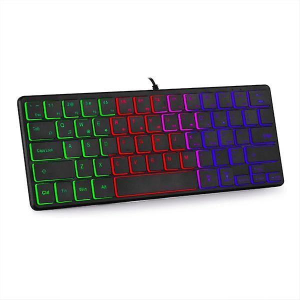 Waterproof Mini Compact Gaming Keyboard 64 for Key Gaming Keyboard RGB Backlight Ultra Compact Mini Keyboard for PC Gaming