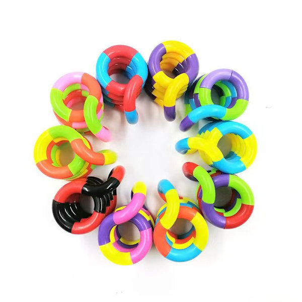 5-pakke Tangle Twist Fidget Leke / Sansestimulerende Leke multifarget