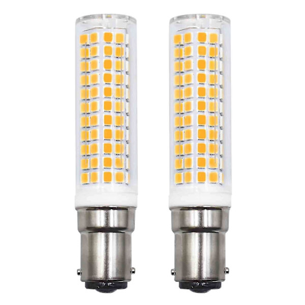 Pakke med 2 B15d LED-pærer som erstatning for 75W 90W 80W varm hvit 3000K 220V 230V 890lm 7W vegglampe for stue, lysekrone, symaskin [energi klasse