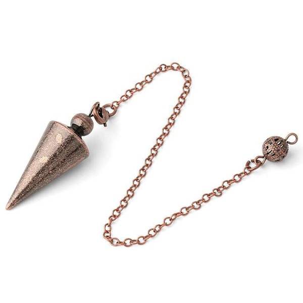 pcs Metallic Copper Spiritual Point Pendulum för spådom Healing Dowsing Balansering Spetsig Kon, Silver