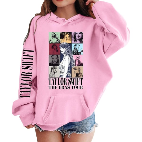 Luvtröjor för flickor 1989 Casual Taylor-tröja Barn Pojkar Swifts Pullover Konsertdräkt med huva för 4-14 år 02 pink 10 to 11 Years