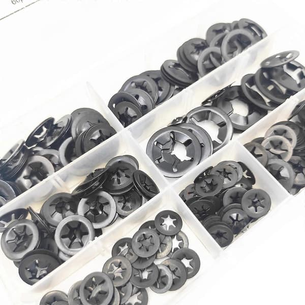 340 st Inner Tandlåsbrickor Starlock Brickor Låsringar Snabbkoppling Starlock Bricka Sortiment Fästringar