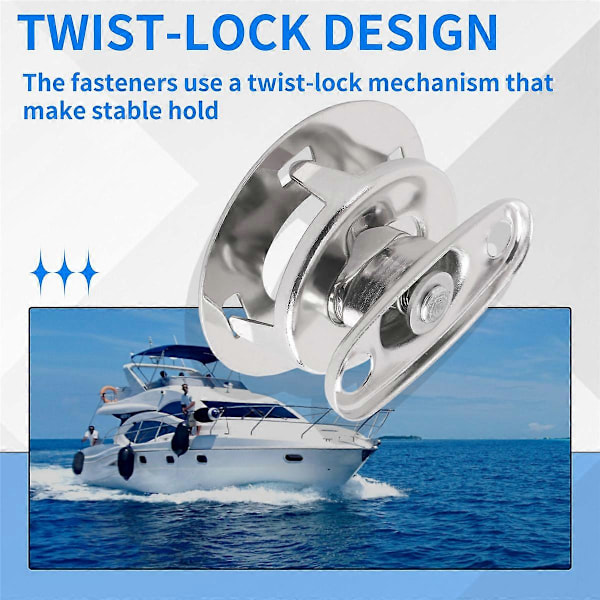 Twist Lock Common Sense Fastener, Metal Drejeknapper til Både, Sejlbåde, RV'er, Joller og Campingvogne