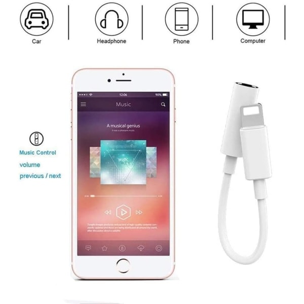 Kuulokeadapteri iPhonelle 3,5 mm:n liitäntään Aux-äänijakki