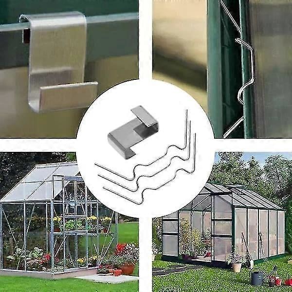 100 st Greenhouse-klämmor för Glas Rostfritt Stål Växthusfönsterfästen Klipp för Växthusglasklämmor