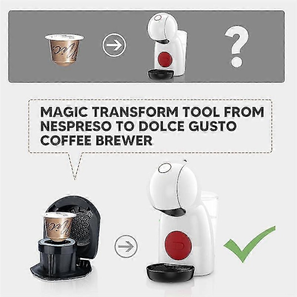 Kapsel Adapter för Nespresso Kapslar Konvertera Dolce Gusto Crema Gör för Dolce Gusto Kaffemaskin