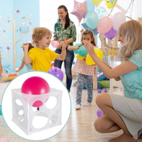 Hopfällbar plastballongstorleksbox kubmätning med lätthet 11 hål för 2-10 tums ballonger Noggrann ballongmätningsverktyg QingHai