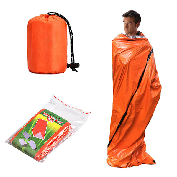 2x Udendørs Nød Termisk Vandafvisende Sovepose Camping Overlevelses Bivvy Pose